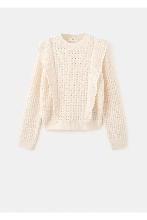 Ajur örgü volanlı kazak - 3