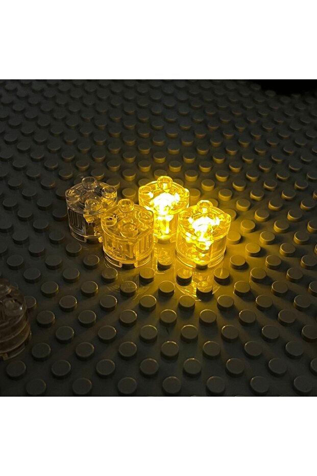 5 قطع إضاءة LED دائرية 2×2 بلون أبيض دافئ، جديدة، 1/2/5 قطع، 8 ألوان، مع ملحقات البطارية، قطع بناء كلاسيكية E