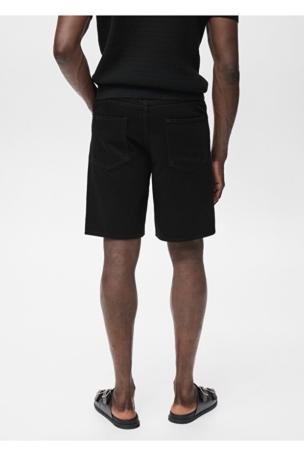 Regular fit jean bermuda şort - 4
