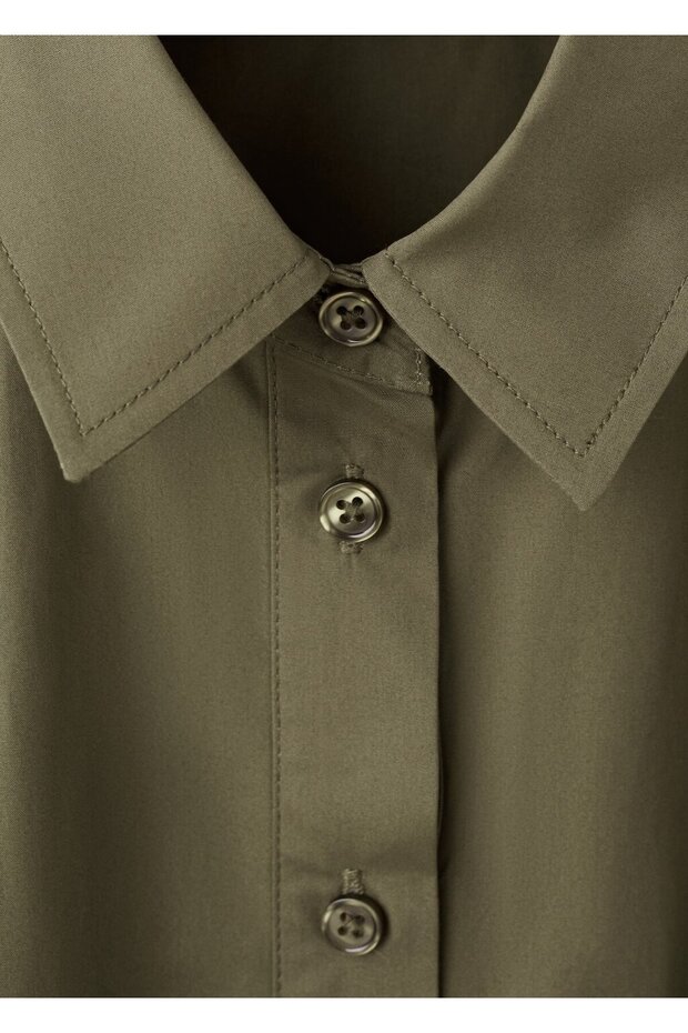 Kemerli gömlek elbise - 8