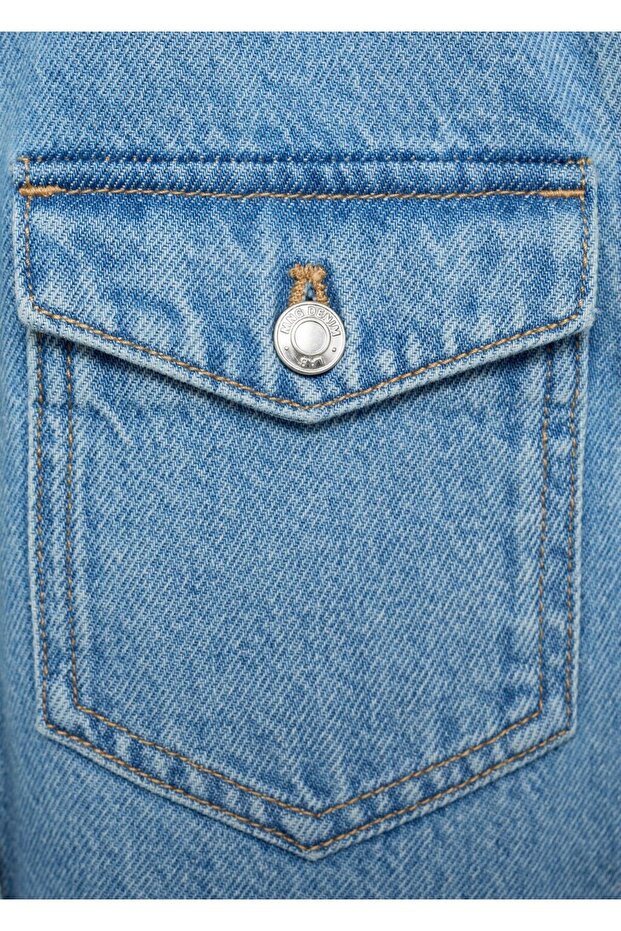 Kısa denim elbise - 5