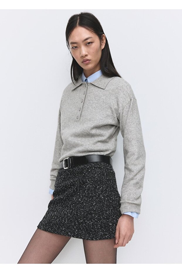 Kırçıllı triko etek - 1