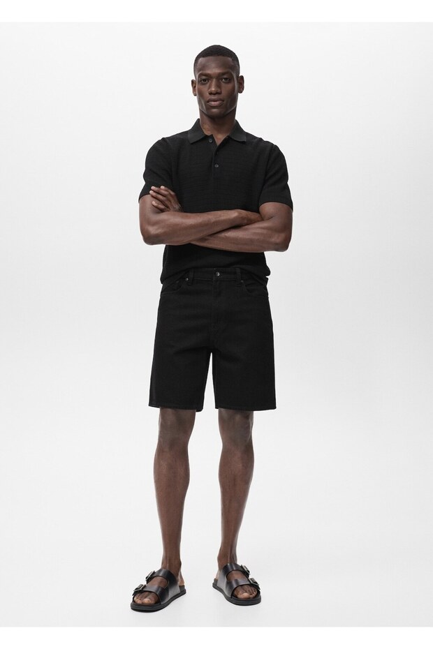 Regular fit jean bermuda şort - 2