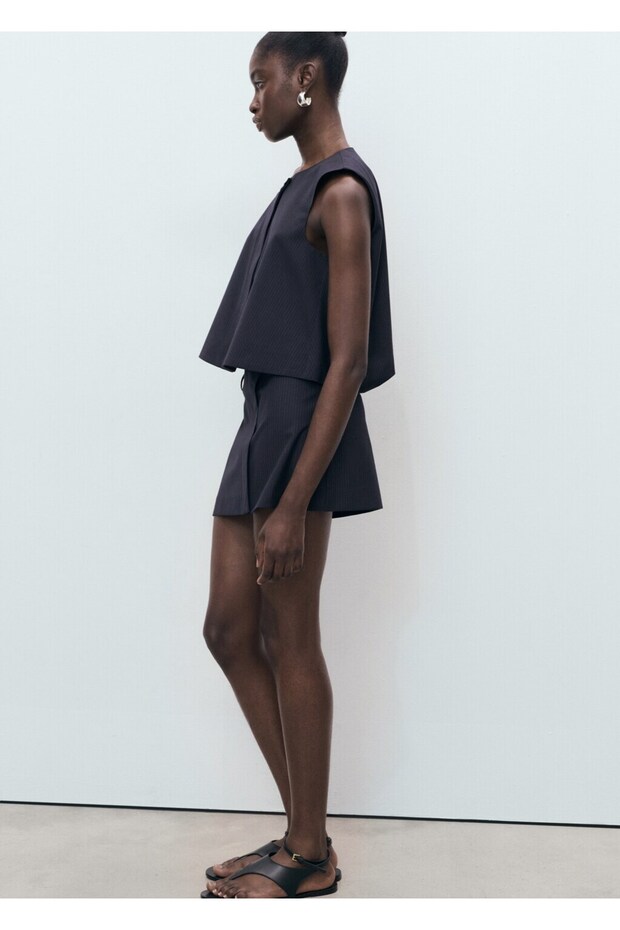 Balloon Look Blouse with Thin Lines - 8