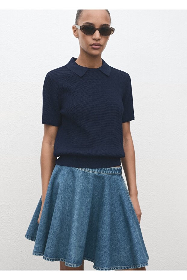 Kısa denim etek - 6