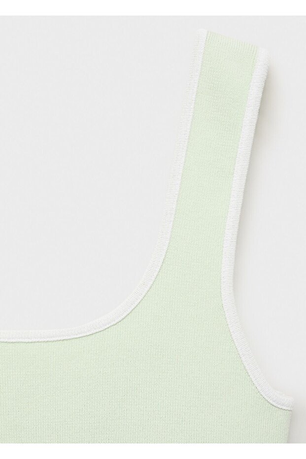 Kontrast yüzeyli triko bluz - 8