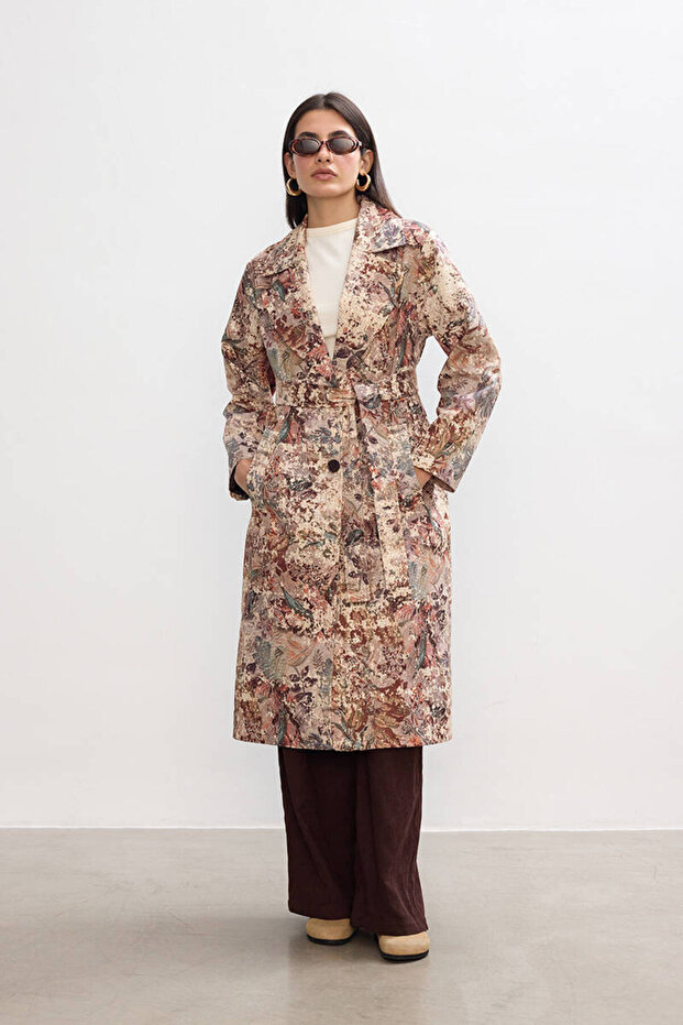 PATTERNED TRENCH COAT - 1