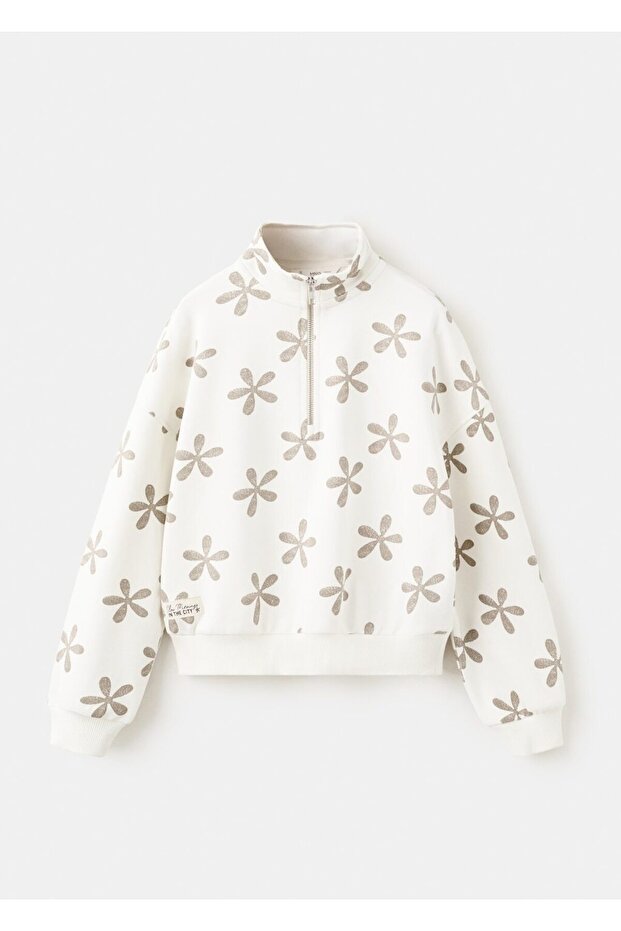 Çiçek desenli sweatshirt - 2