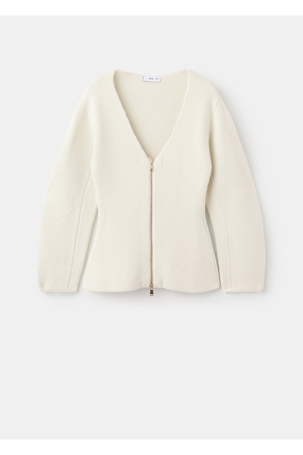Fermuarlı triko ceket - 3