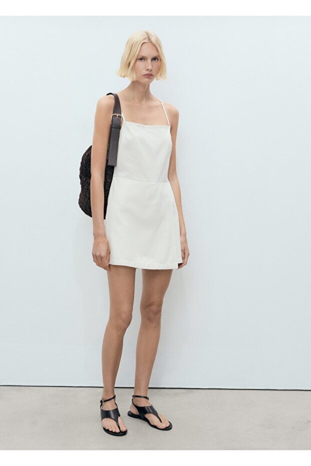 Kısa kot jile elbise - 2