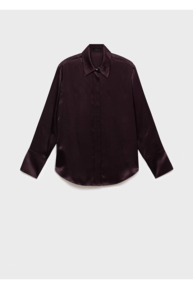 %100 saten ipek gömlek - 3