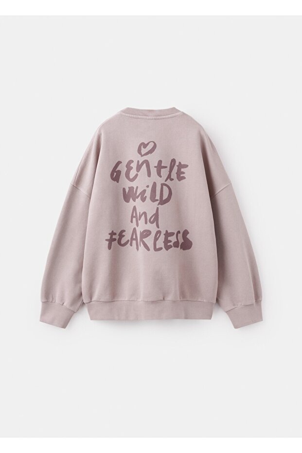 Oversize desenli sweatshirt - 3