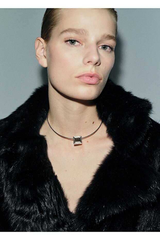 Kristal boncuklu sert kolye - 2