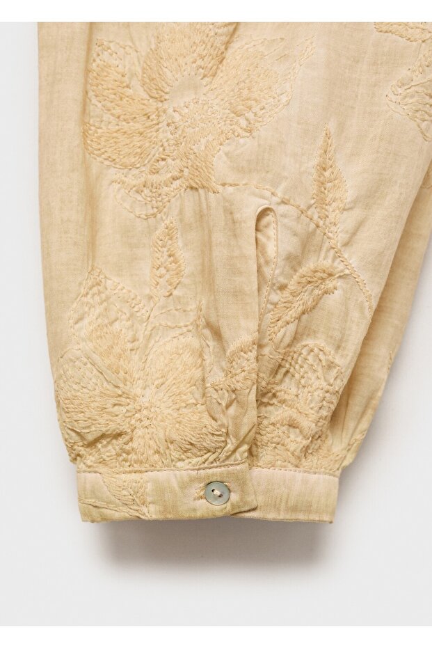 Overdyed işlemeli pamuklu gecelik - 5