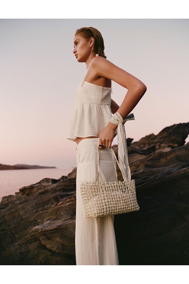 Flounced Cotton Blouse - 7