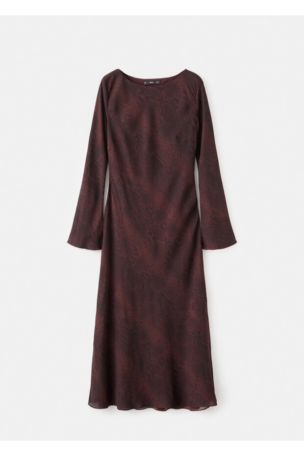 Hayvan desenli A-line elbise - 3