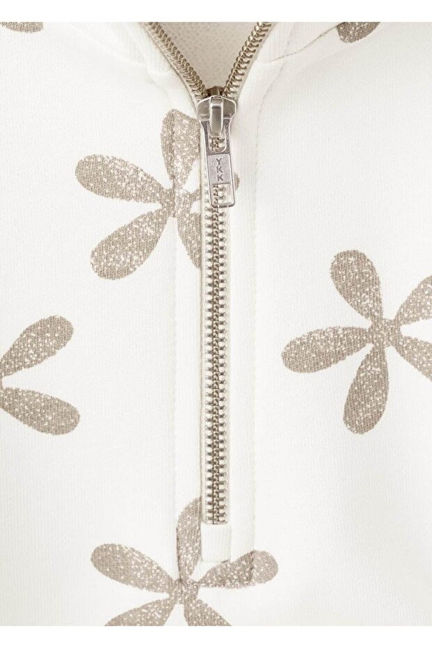 Çiçek desenli sweatshirt - 5