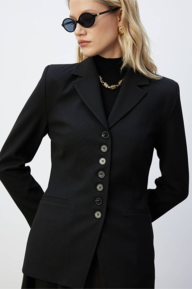 SİYAH ÇOK DÜĞMELİ BLAZER - 6