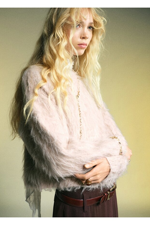 Kürk görünümlü kazak - 1