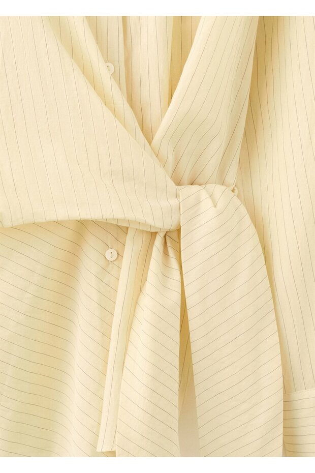 Çizgili düğümlü gömlek - 6