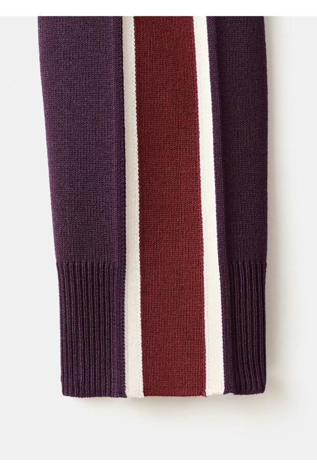 Çizgili triko hırka - 5