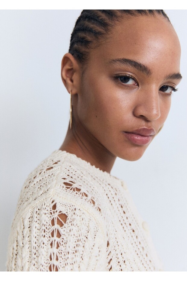 İşlemeli triko hırka - 6