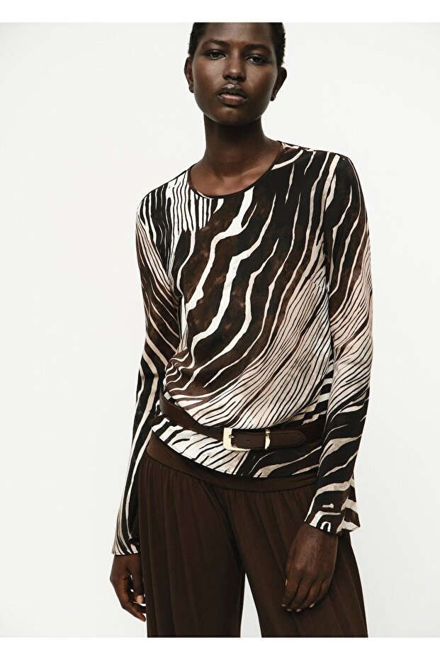 Zebra desenli bluz - 1