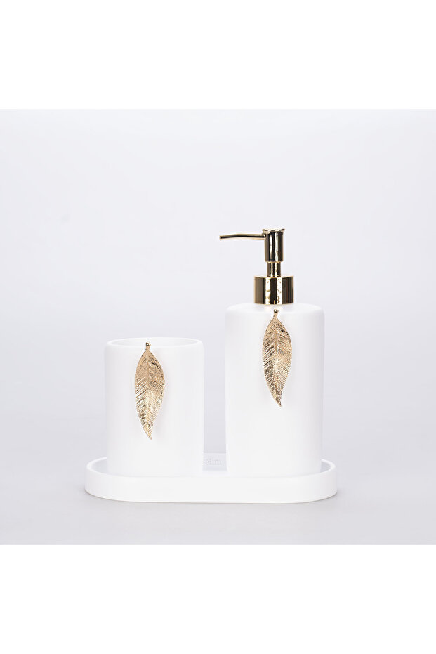 Leaf Banyo Seti Beyaz Altın - 4