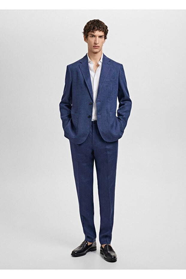 Salerno %100 Keten Slim Fit Takım Pantolonu - 2