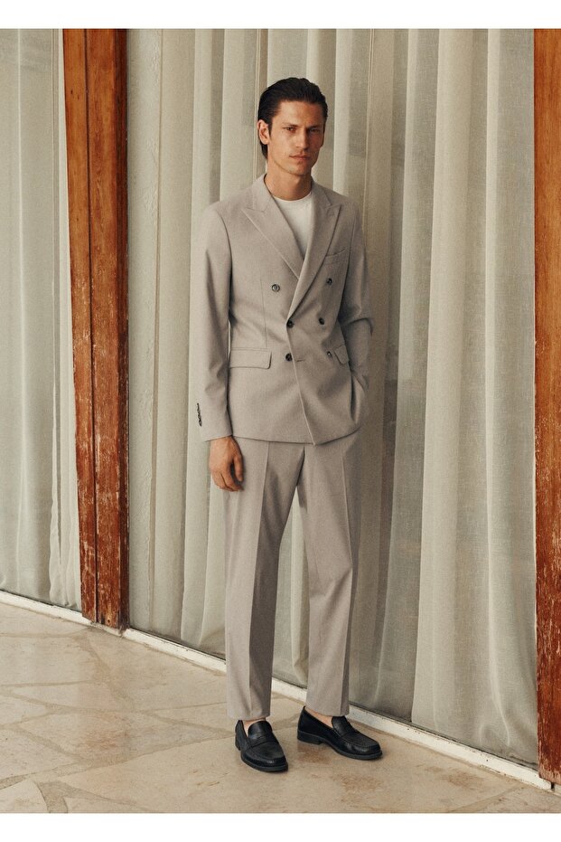 Slim fit Monaco kruvaze blazer ceket - 8