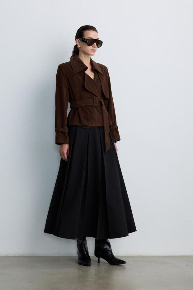 SİYAH PİLELİ ETEK - 5