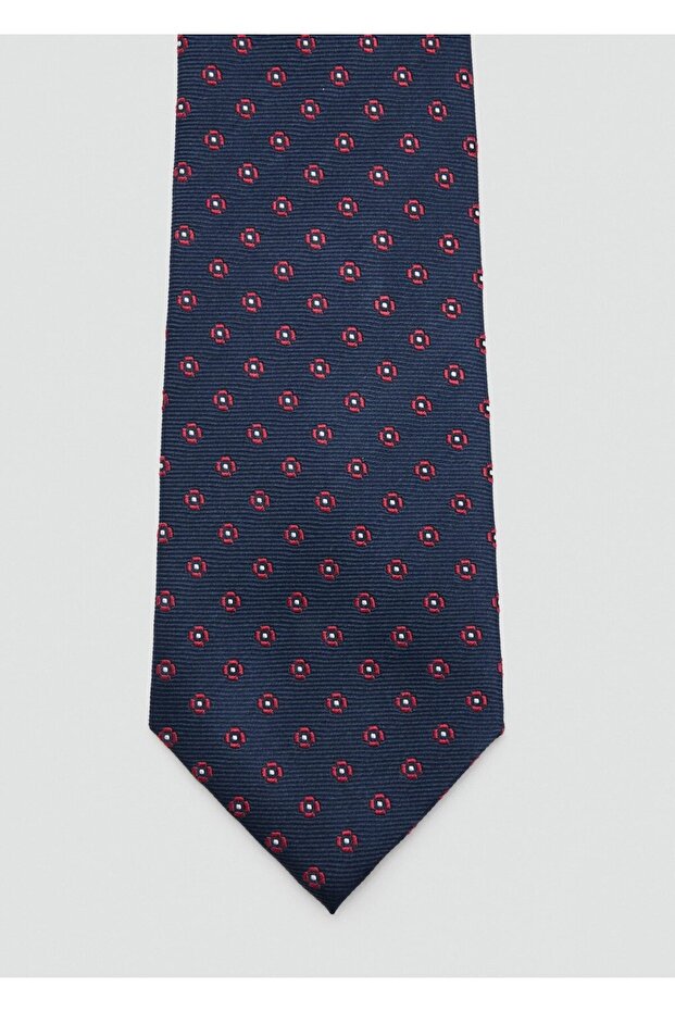 Çiçekli ipek kravat - 3