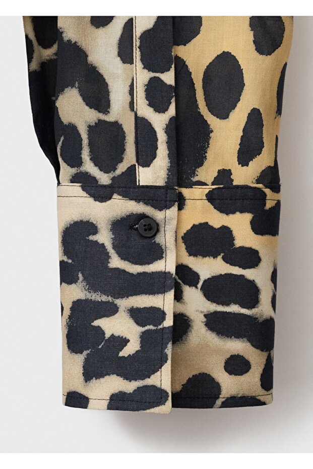Leopar desenli cepli gömlek - 5