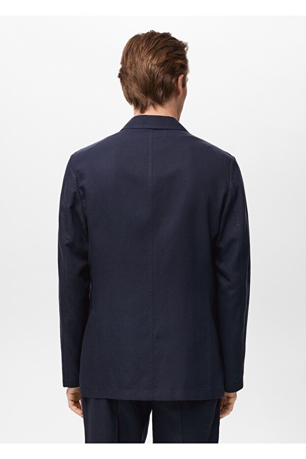 Slim fit keten blazer ceket - 4