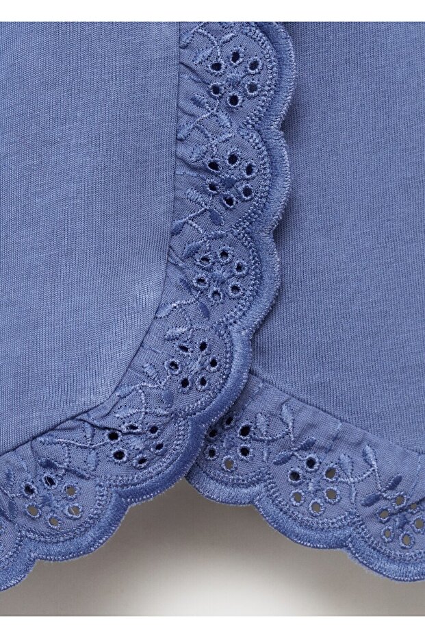 İşlemeli pamuklu tişört - 5