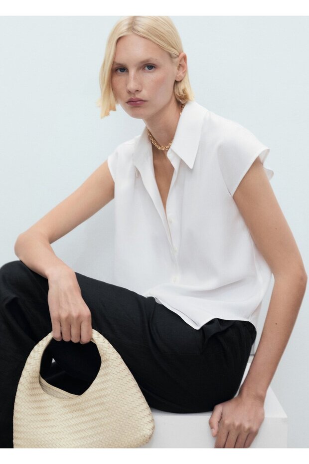 Kolsuz lyocell gömlek - 7