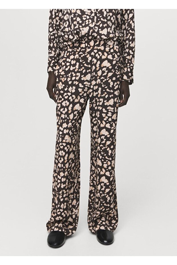 Beli elastik desenli pantolon - 1