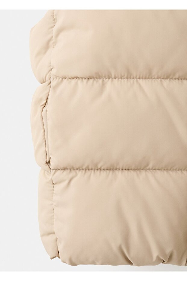 Kapüşonlu kapitone yelek - 5