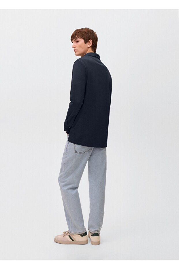 Pamuklu basic polo tişört - 4