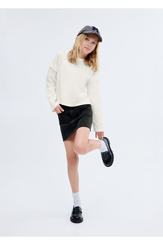 Kısa denim etek - 1