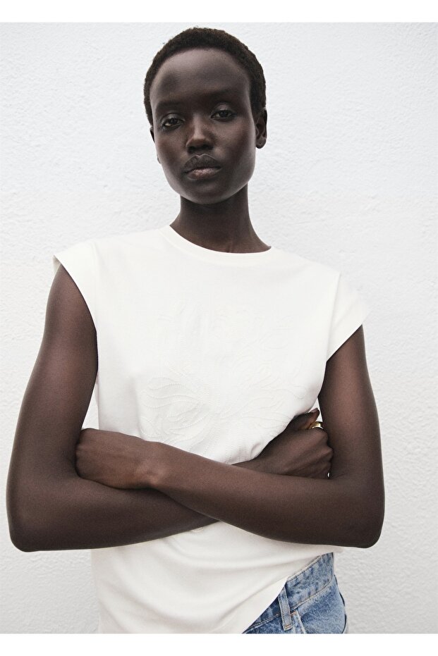 Pamuklu kolsuz tişört - 1