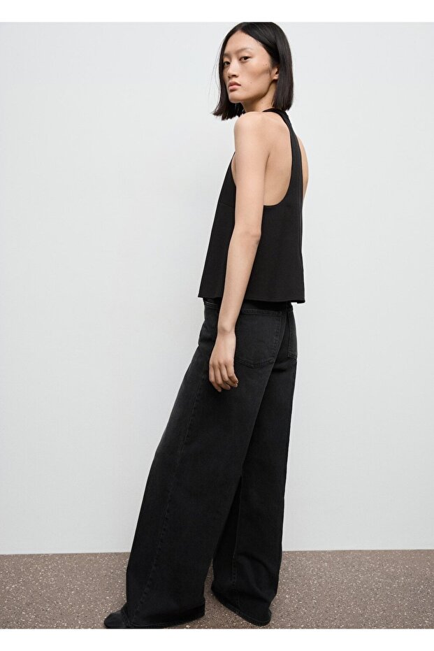 Sırt dekolteli halter bluz - 7