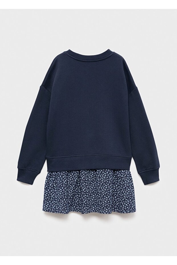 Çiçek desenli sweatshirt elbise - 4