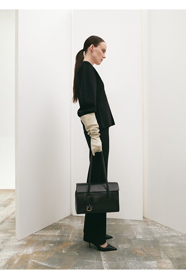 Yan yırtmaçlı triko pantolon - 2