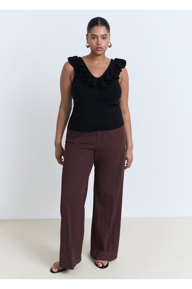 Fırfırlı triko bluz - 7