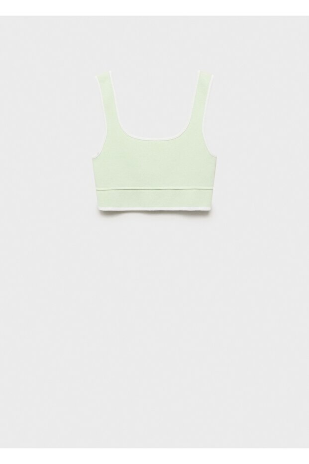 Kontrast yüzeyli triko bluz - 3