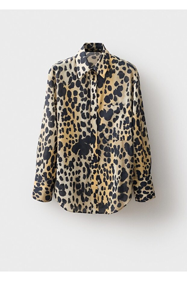 Leopar desenli cepli gömlek - 3