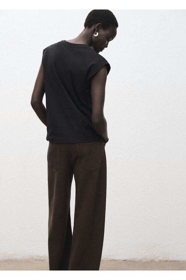 Pamuklu kolsuz tişört - 4