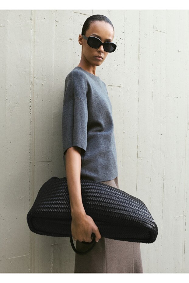 Kısa kollu oversize kazak - 1