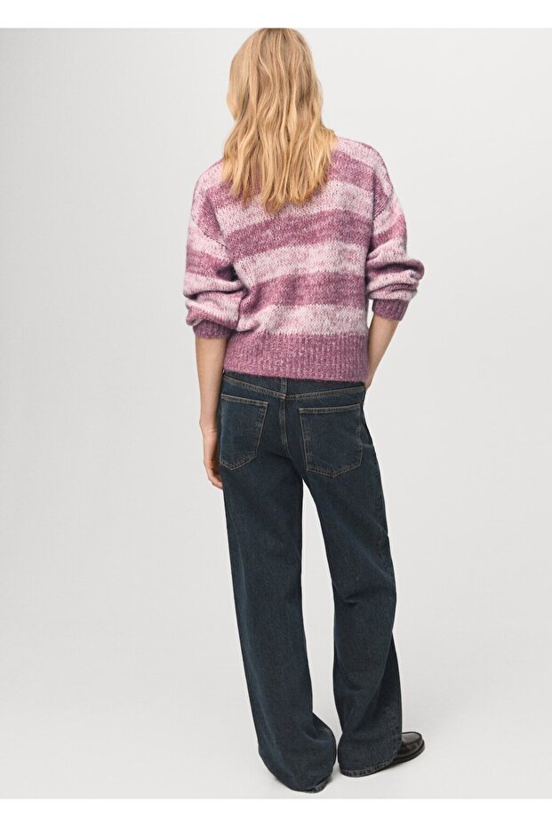 Oversize çizgili kazak - 4